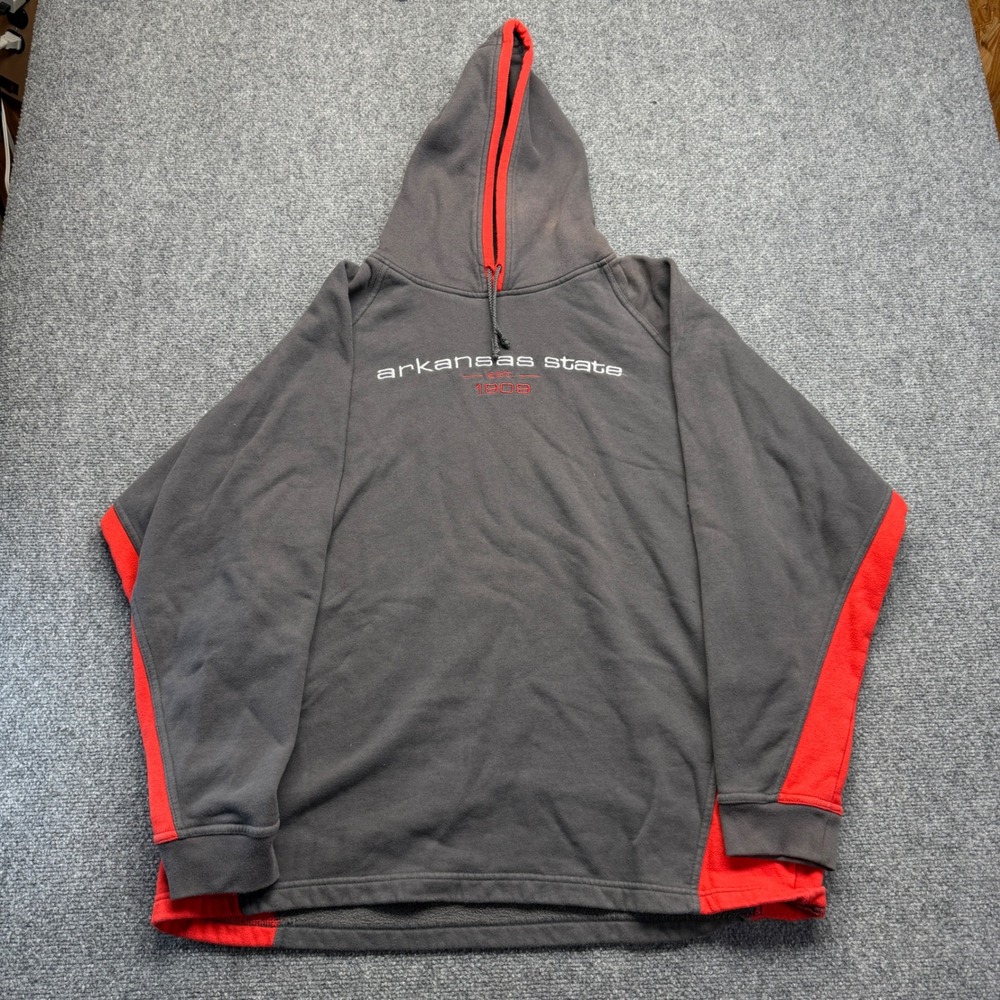 Active Arkansas State Red Wolves Hoodie Mens XL Gray Red Pullover Sweatshirt